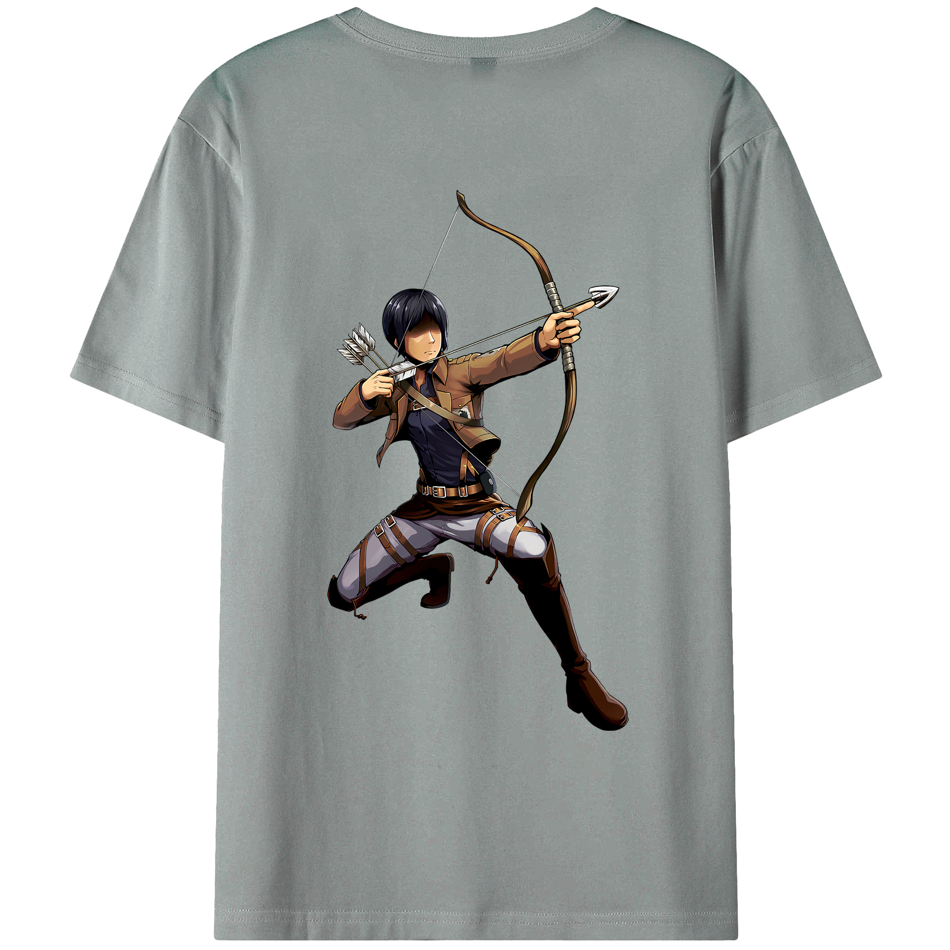 （画像用） 進撃の巨人 Attack on Titan 綿100％ メンズ半袖Tシャツ（バックプリント） 通気性